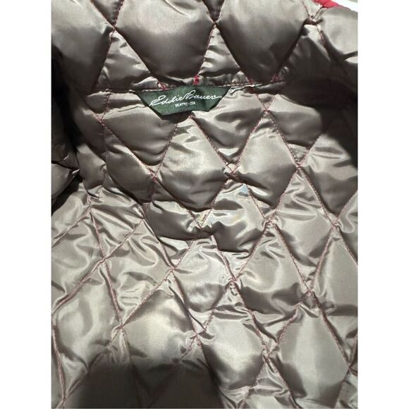 Eddie Bauer Red quilted puffer Goose Down Jacket - Picture 7 of 13